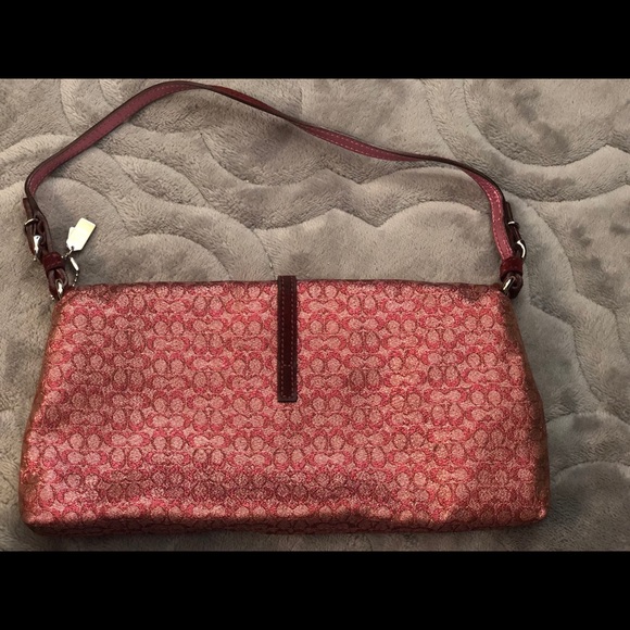 Authentic limited Coach pink sparkle clutch bag - Picture 3 of 5